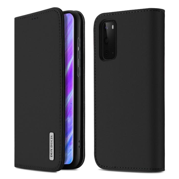 Bild 1, Samsung Galaxy S20 - DUX DUCIS Wish Äkta Läder Fodral - Svart