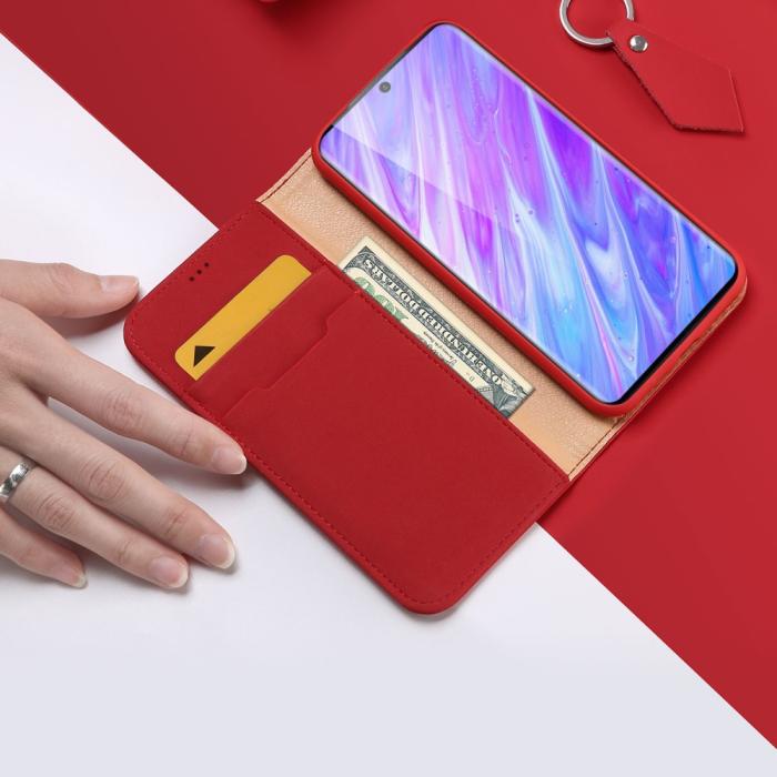Bild 3, Samsung Galaxy S20 - DUX DUCIS Wish Äkta Läder Fodral - Röd