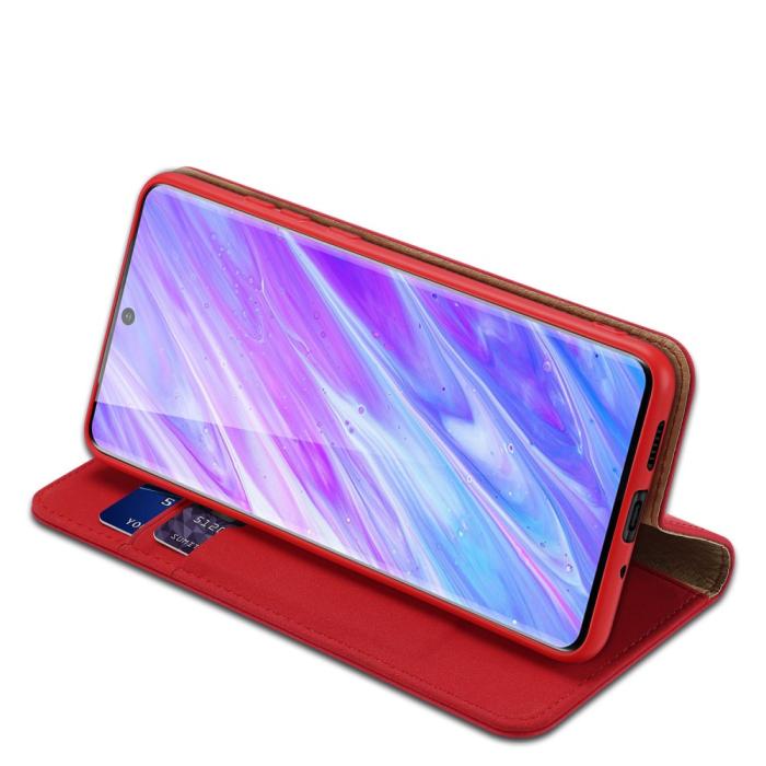 Bild 4, Samsung Galaxy S20 - DUX DUCIS Wish Äkta Läder Fodral - Röd