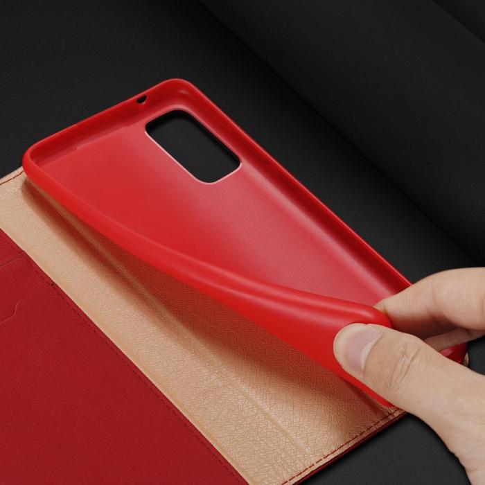 Bild 5, Samsung Galaxy S20 - DUX DUCIS Wish Äkta Läder Fodral - Röd