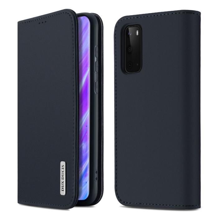 Bild 1, Samsung Galaxy S20 - DUX DUCIS Wish Äkta Läder Fodral - Blå