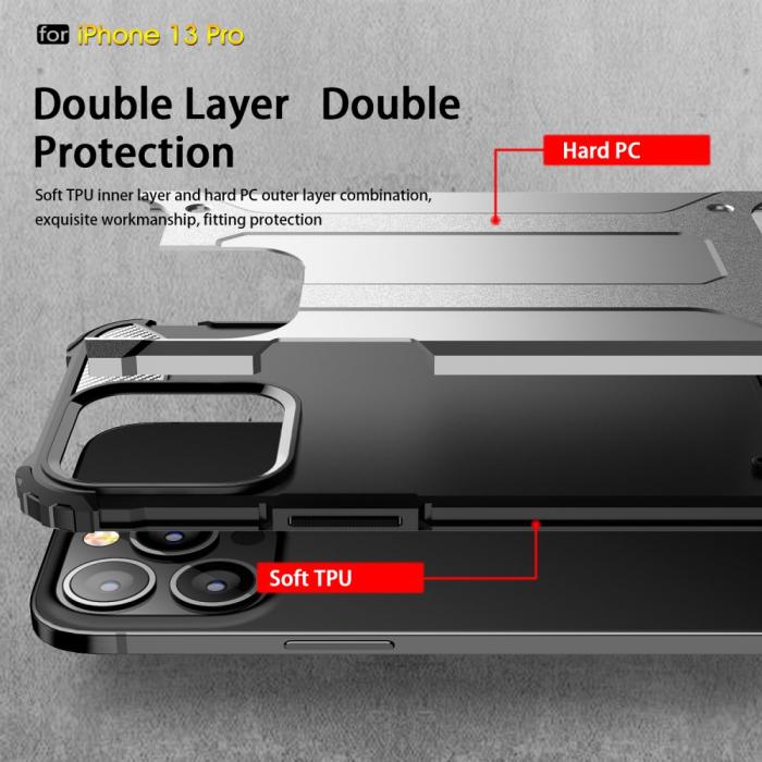 Bild 6, iPhone 13 Pro - Shockproof Hybrid Skal - Blå