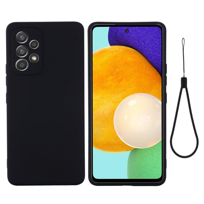 Bild 1, Samsung Galaxy A53 5G Skal Liquid Silikon Med Strap Svart