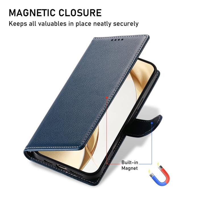Bild 4, Xiaomi 17T Fodral Litchi Läder Mörk Blå