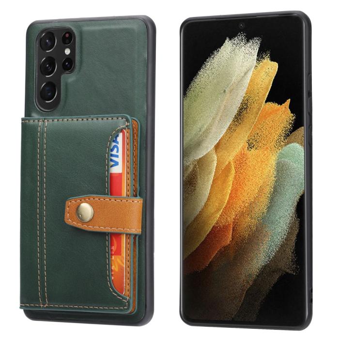Bild 1, Samsung Galaxy S22 Ultra Skal Med Plånboksfunktion Grön