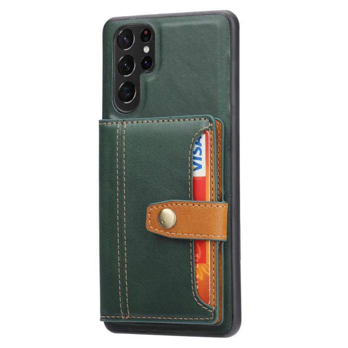 Bild 2, Samsung Galaxy S22 Ultra Skal Med Plånboksfunktion Grön
