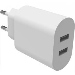 Smartline Väggladdare 2x USB-A 4.8A Vit