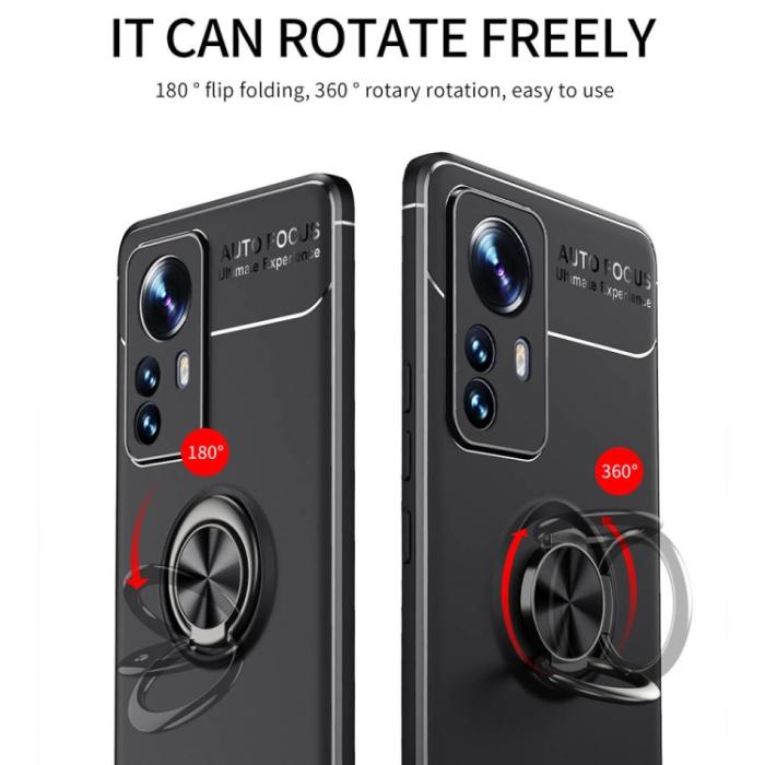 Bild 4, Xiaomi 12 Pro Skal Ring Svart/Röd