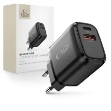 Tech-Protect 45W PD QC3.0 V&auml;ggladdare USB-C / USB-A Svart