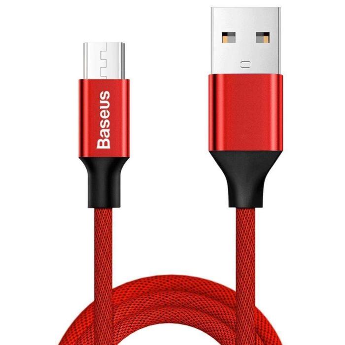 Bild 1, BASEUS 1m Micro-Usb Nylon Kabel - Röd