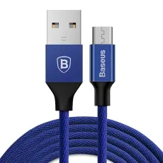 BASEUS 1m Micro-Usb Nylon Kabel - M&ouml;rk Bl&aring;