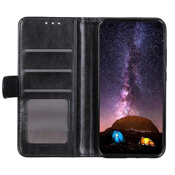 Bild 6, iPhone 13 Pro Fodral Crazy Horse Läder Svart