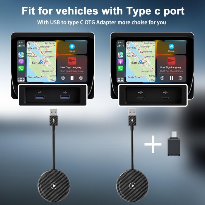 Bild 5, Trådlös CarPlay Adapter För Trådbundna CarPlay Bilar Svart