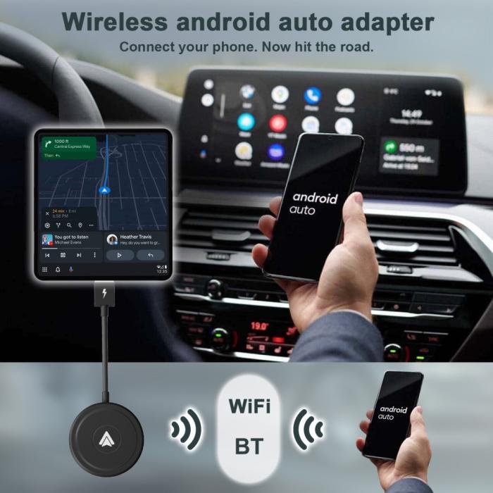 Bild 4, Trådlös Bluetooth Android Auto Adapter Svart