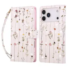iPhone 17 Pro Fodral RFID L&auml;der Sm&aring; Blommor
