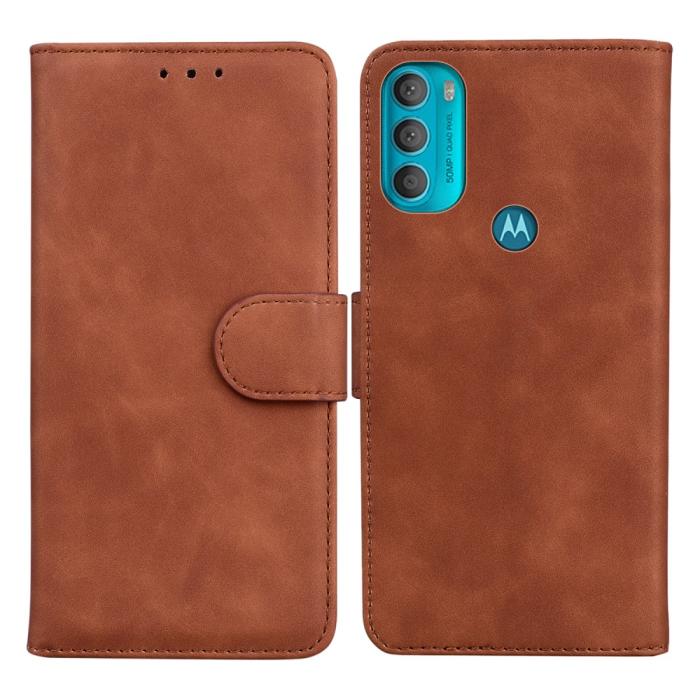 Bild 1, Motorola Moto G71 Fodral Skin Touch Läder Brun