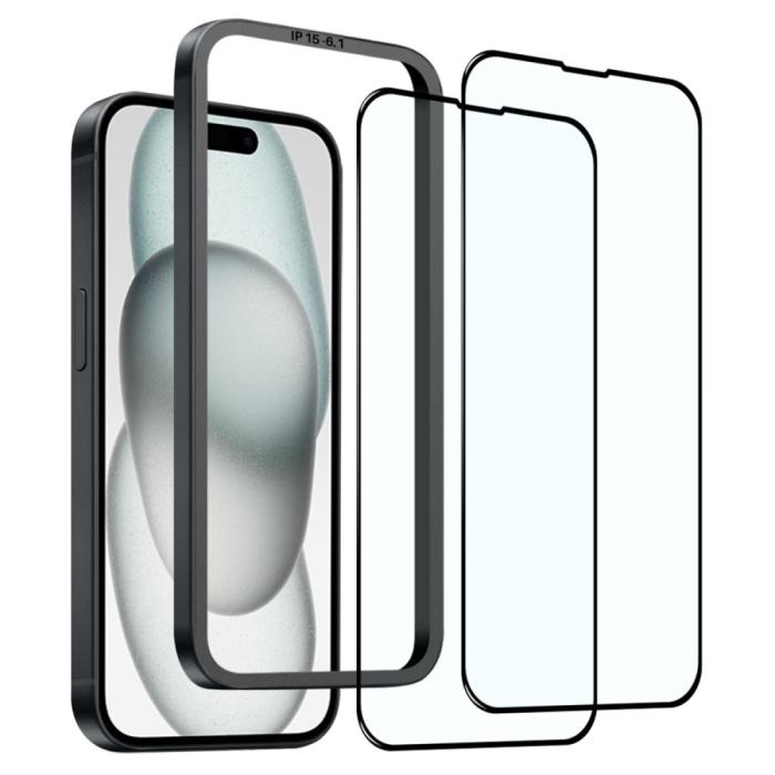 Bild 1, NORTHJO iPhone 15 Skärmskydd Heltäckande Härdat Glas