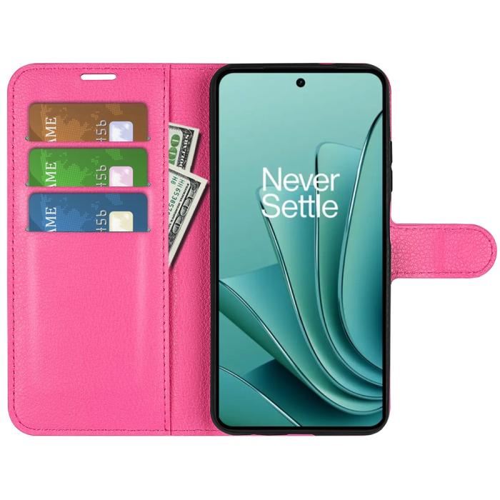 Bild 2, OnePlus Nord 3 5G Fodral Litchi Textur Rosa