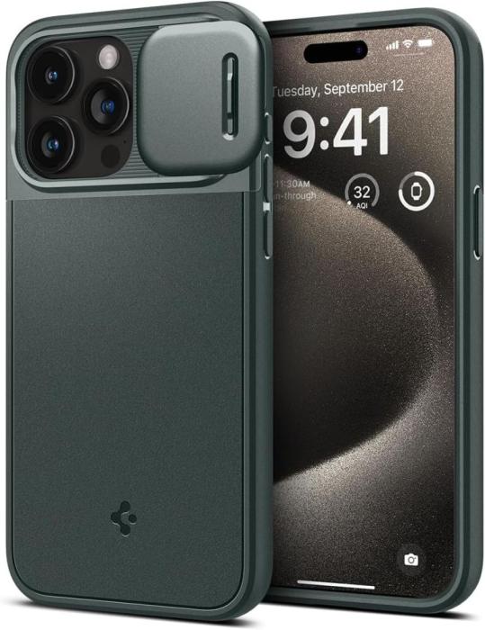 Bild 1, Spigen iPhone 15 Pro Max Skal MagSafe Optik Armor Abyss Green