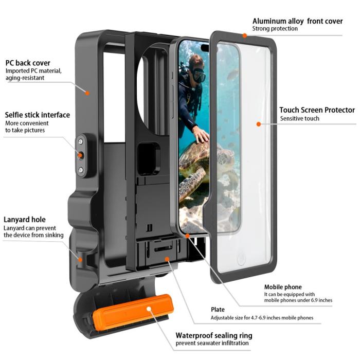 Bild 4, Tech-Protect Universal IPX8 Pro Dykning Vattentätt Fodral