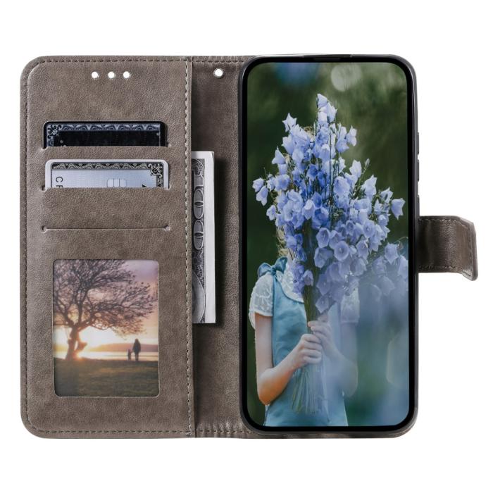 Bild 2, Sony Xperia 1 V Fodral Mandala Läder Grå