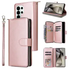 Samsung Galaxy S26 Ultra Fodral Multifuntionellt L&auml;der Ros&eacute;guld