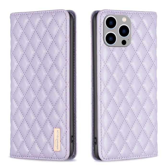 Bild 1, iPhone 15 Pro Max Fodral Diamond Flip Läder Lila