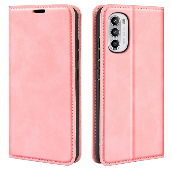 Bild 1, Motorola Moto G52/G82 Fodral Flip Retro Läder Rosa