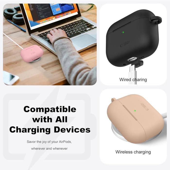 Bild 6, Tech-Protect AirPods Pro 3 Skal Silikon Hook Navy Blue
