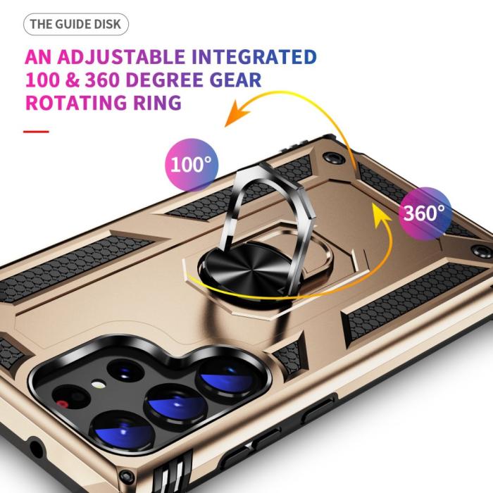 Bild 3, Samsung Galaxy S23 Ultra Skal Ring Armor Hybrid Guld