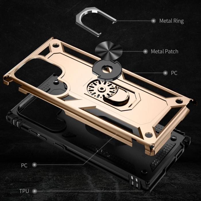 Bild 4, Samsung Galaxy S23 Ultra Skal Ring Armor Hybrid Guld