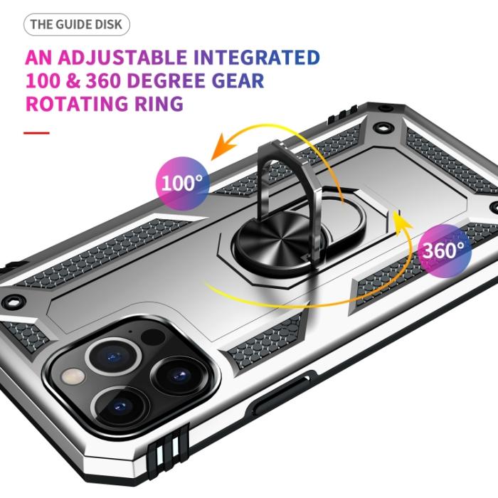 Bild 4, iPhone 14 Pro Max Skal Shockproof Hybrid Ring Silver