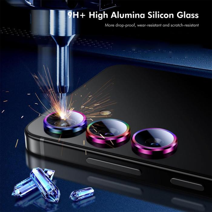 Bild 3, ENKAY Samsung Galaxy S25 Linsskydd Härdat Glas Mörk Grön
