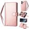iPhone 12 / 12 Pro - 9-korts 2in1 Magnet/Fodral - Roséguld