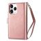 iPhone 12 / 12 Pro - 9-korts 2in1 Magnet/Fodral - Roséguld