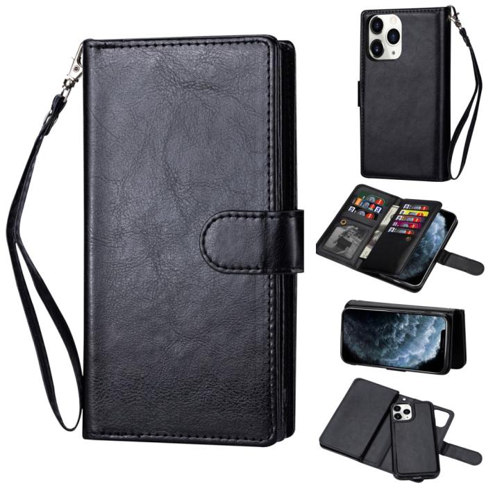 Bild 1, iPhone 12 / 12 Pro - 9-korts 2in1 Magnet/Fodral - Svart