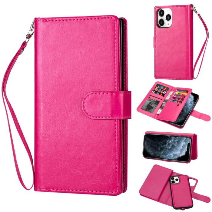 Bild 1, iPhone 12 / 12 Pro - 9-korts 2in1 Magnet/Fodral - Rosa