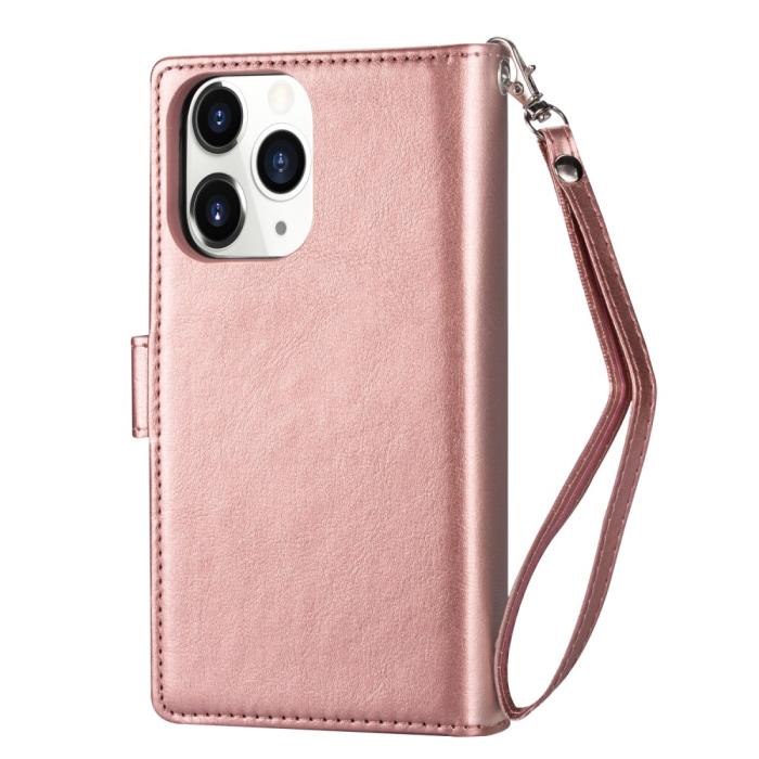 Bild 3, iPhone 12 / 12 Pro - 9-korts 2in1 Magnet/Fodral - Roséguld