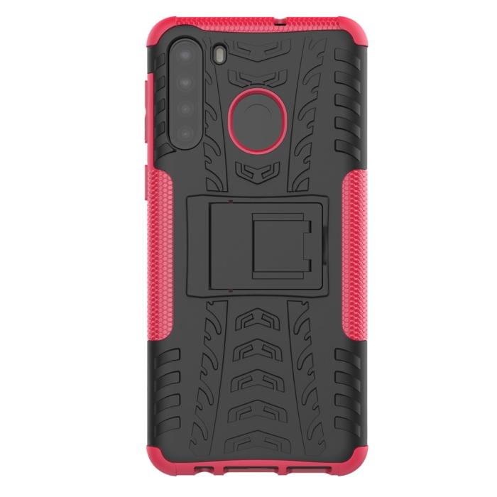 Bild 3, Samsung Galaxy A21 - Ultimata Stöttåliga Skalet med Stöd - Rosa