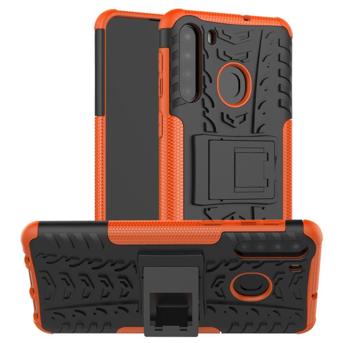 Bild 1, Samsung Galaxy A21 - Ultimata Stöttåliga Skalet med Stöd - Orange