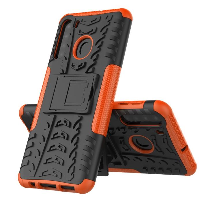 Bild 2, Samsung Galaxy A21 - Ultimata Stöttåliga Skalet med Stöd - Orange