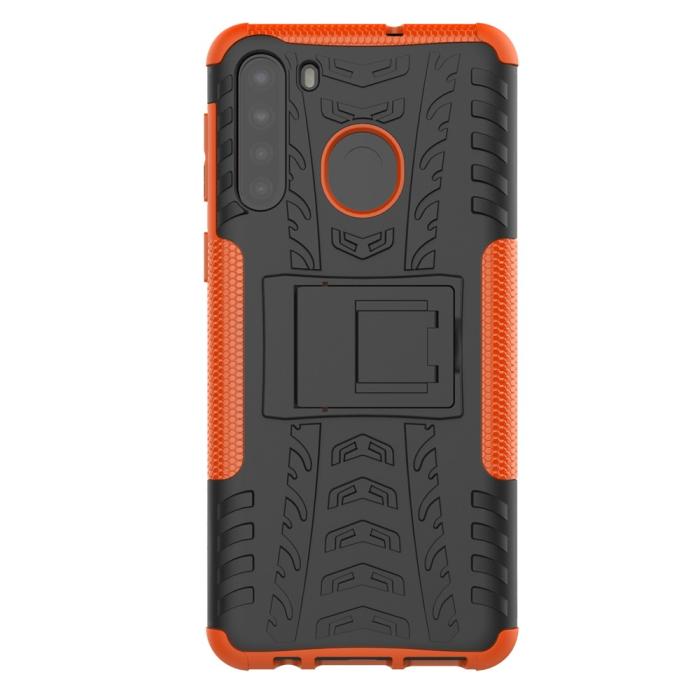 Bild 3, Samsung Galaxy A21 - Ultimata Stöttåliga Skalet med Stöd - Orange
