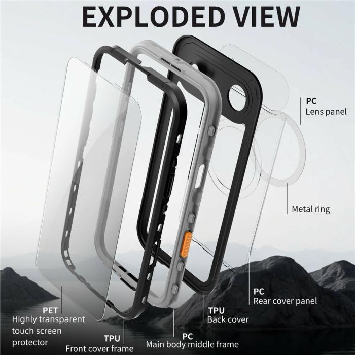 Bild 2, REDPEPPER iPhone Air Skal MagSafe Vattentät IP68 Svart