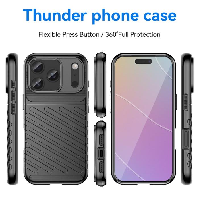 Bild 3, iPhone 18 Pro / 17 Pro Skal TPU Vävt Mönster Svart