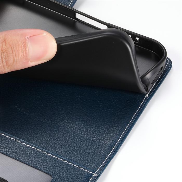 Bild 5, Xiaomi 17T Fodral Litchi Läder Mörk Blå