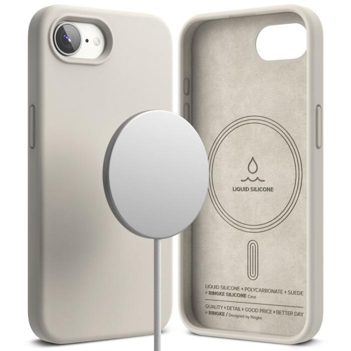 Bild 2, Ringke iPhone 17e / 16e Skal MagSafe Silikon Stone