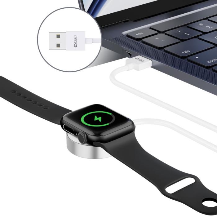 Bild 4, Tech-Protect 1.2m Trådlös Laddare För Apple Watch Vit