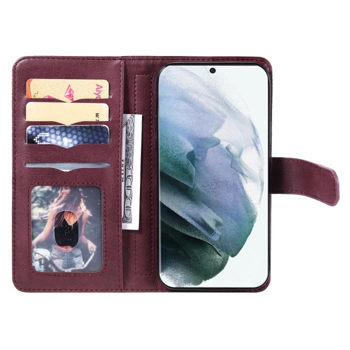 Bild 5, Samsung Galaxy S22 Ultra Fodral 10-korts Flerfack Vinröd