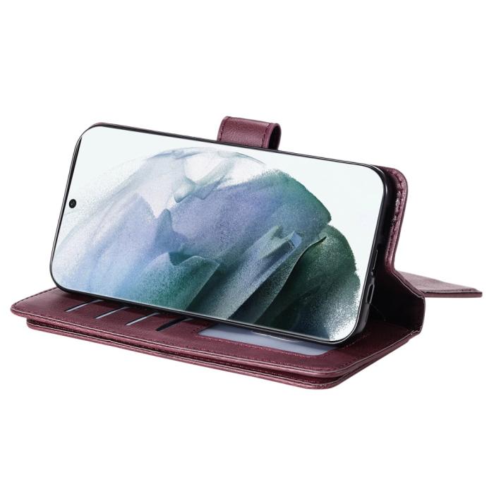 Bild 6, Samsung Galaxy S22 Ultra Fodral 10-korts Flerfack Vinröd