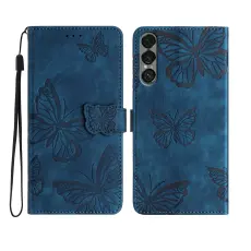 Sony Xperia 1 VII Fodral Fj&auml;ril Tryck Bl&aring;